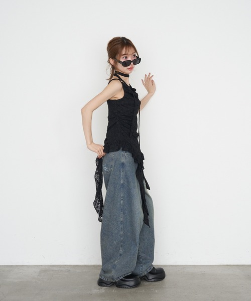 RAY CASSIN(レイカズン)の「タイ付サイドフリルキャミソール(キャミソール・レディース・ブラック系その他2/ホワイト系その他2/ベージュ系その他2・FREE)」の19枚目の写真