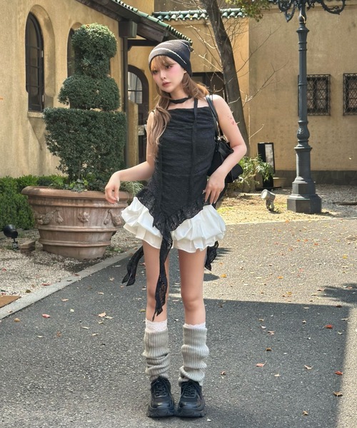 RAY CASSIN(レイカズン)の「タイ付サイドフリルキャミソール(キャミソール・レディース・ブラック系その他2/ホワイト系その他2/ベージュ系その他2・FREE)」の10枚目の写真