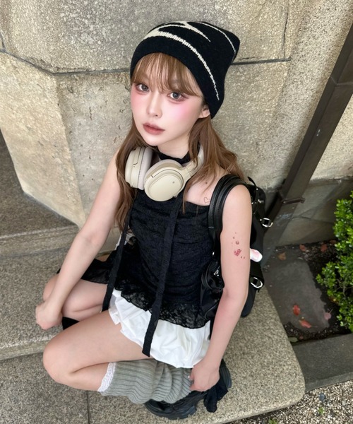 RAY CASSIN(レイカズン)の「タイ付サイドフリルキャミソール(キャミソール・レディース・ブラック系その他2/ホワイト系その他2/ベージュ系その他2・FREE)」の7枚目の写真