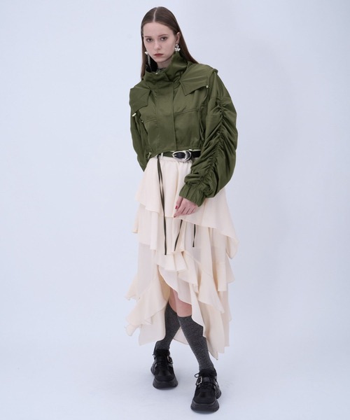 HARE（ハレ）の「ギャザーマウンテンパーカー(HARE)（マウンテンパーカー・レディース・ブラック/カーキ・FREE）」の5枚目の写真