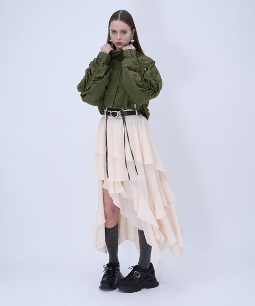 HARE（ハレ）の「ギャザーマウンテンパーカー(HARE)（マウンテンパーカー・レディース・ブラック/カーキ・FREE）」の7枚目の写真