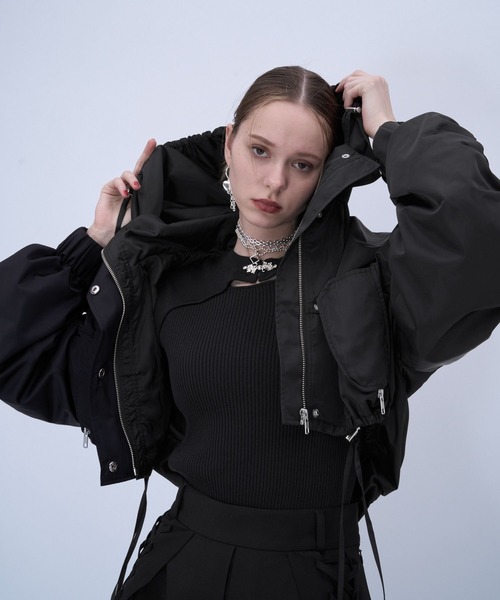 HARE（ハレ）の「ギャザーマウンテンパーカー(HARE)（マウンテンパーカー・レディース・ブラック/カーキ・FREE）」の10枚目の写真