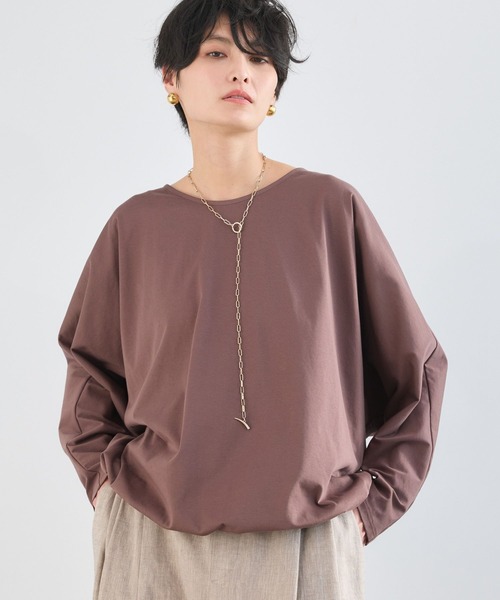 BARNYARDSTORM(バンヤードストーム)の「BARNYARDSTORM / バックツイストプルオーバー【接触冷感 / 吸水速乾】(Tシャツ/カットソー・レディース・ホワイト/イエロー/チャコールグレー/ブラウン・FREE)」の4枚目の写真