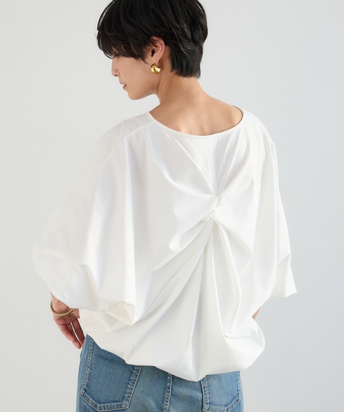 BARNYARDSTORM(バンヤードストーム)の「BARNYARDSTORM / バックツイストプルオーバー【接触冷感 / 吸水速乾】(Tシャツ/カットソー・レディース・ホワイト/イエロー/チャコールグレー/ブラウン・FREE)」の2枚目の写真