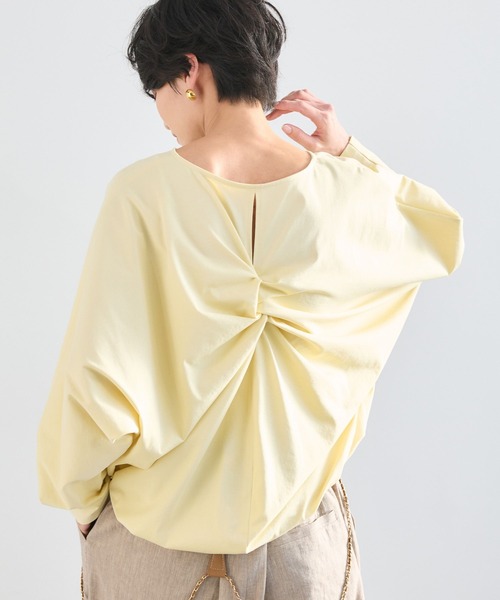 BARNYARDSTORM(バンヤードストーム)の「BARNYARDSTORM / バックツイストプルオーバー【接触冷感 / 吸水速乾】(Tシャツ/カットソー・レディース・ホワイト/イエロー/チャコールグレー/ブラウン・FREE)」の5枚目の写真