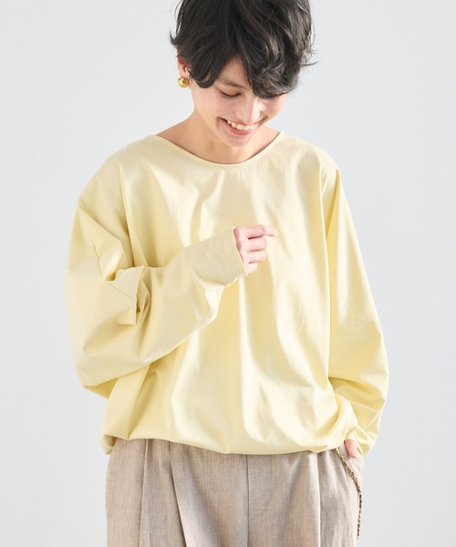 BARNYARDSTORM(バンヤードストーム)の「BARNYARDSTORM / バックツイストプルオーバー【接触冷感 / 吸水速乾】(Tシャツ/カットソー・レディース・ホワイト/イエロー/チャコールグレー/ブラウン・FREE)」の6枚目の写真