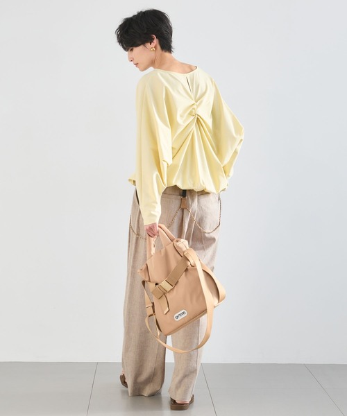 BARNYARDSTORM(バンヤードストーム)の「BARNYARDSTORM / バックツイストプルオーバー【接触冷感 / 吸水速乾】(Tシャツ/カットソー・レディース・ホワイト/イエロー/チャコールグレー/ブラウン・FREE)」の8枚目の写真