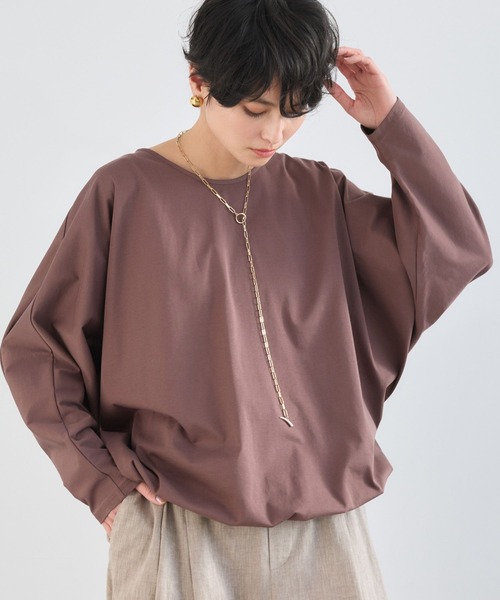 BARNYARDSTORM(バンヤードストーム)の「BARNYARDSTORM / バックツイストプルオーバー【接触冷感 / 吸水速乾】(Tシャツ/カットソー・レディース・ホワイト/イエロー/チャコールグレー/ブラウン・FREE)」の10枚目の写真