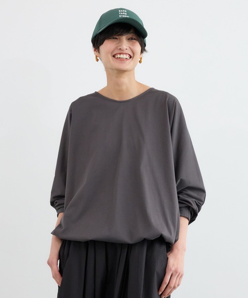 BARNYARDSTORM(バンヤードストーム)の「BARNYARDSTORM / バックツイストプルオーバー【接触冷感 / 吸水速乾】(Tシャツ/カットソー・レディース・ホワイト/イエロー/チャコールグレー/ブラウン・FREE)」の14枚目の写真