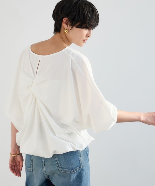 BARNYARDSTORM(バンヤードストーム)の「BARNYARDSTORM / バックツイストプルオーバー【接触冷感 / 吸水速乾】(Tシャツ/カットソー・レディース・ホワイト/イエロー/チャコールグレー/ブラウン・FREE)」の17枚目の写真