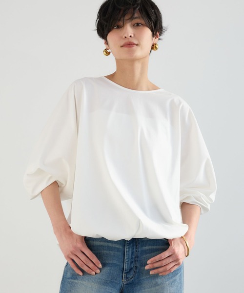 BARNYARDSTORM(バンヤードストーム)の「BARNYARDSTORM / バックツイストプルオーバー【接触冷感 / 吸水速乾】(Tシャツ/カットソー・レディース・ホワイト/イエロー/チャコールグレー/ブラウン・FREE)」の18枚目の写真