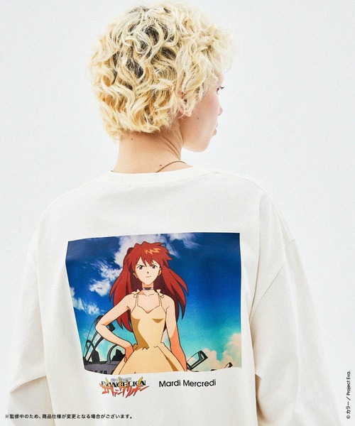 Mardi Mercredi(マルディメクルディ)の「OVERSIZED TSHIRT LONG SLEEVE FLOWERMARDI EVA ASUKA(Tシャツ/カットソー・レディース・クリーム・FREE)」の1枚目の写真
