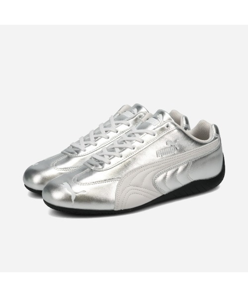 PUMA(プーマ)の「PUMA SPEEDCAT SILVER WNS / プーマ スピードキャット シルバー ウィメンズ / 406881-01(スニーカー・レディース・シルバー・24.5cm/25cm/25.5cm/24cm)」の1枚目の写真