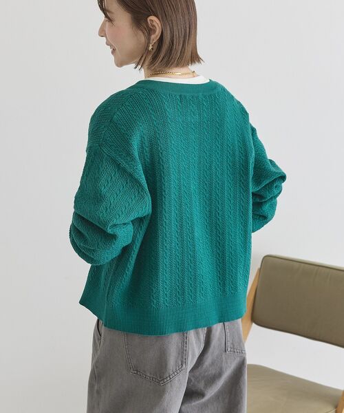 BEVERLY HILLS POLO CLUB(ビバリーヒルズポロクラブ)の「【BEVERLY HILLS POLO CLUB】ニットカーディガン(カーディガン/ボレロ・レディース・アイボリー/ネイビー/グリーン・FREE)」の7枚目の写真