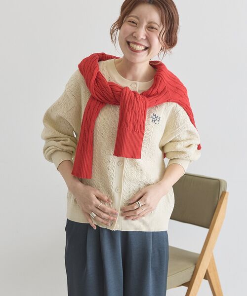 BEVERLY HILLS POLO CLUB(ビバリーヒルズポロクラブ)の「【BEVERLY HILLS POLO CLUB】ニットカーディガン(カーディガン/ボレロ・レディース・アイボリー/ネイビー/グリーン・FREE)」の12枚目の写真