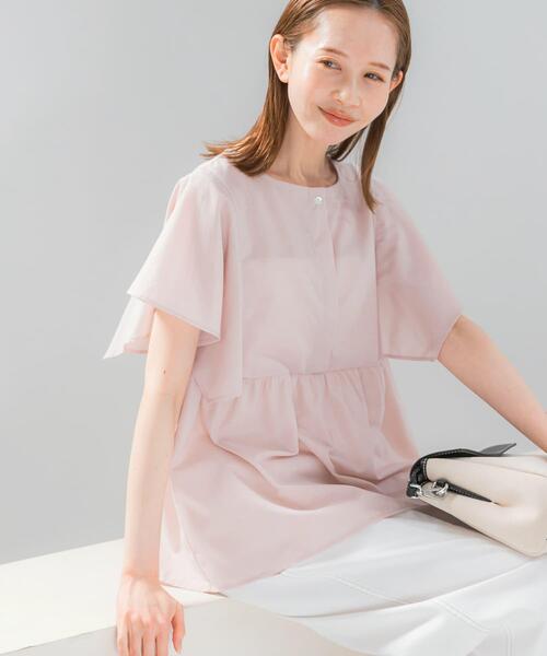 WEB限定』『UR TECH Smart Linen Touch』フレアスリーブブラウス