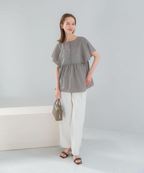 URBAN RESEARCH ROSSO WOMEN(アーバンリサーチ ロッソ)の「『WEB限定』『UR TECH Smart Linen Touch』フレアスリーブブラウス(シャツ/ブラウス・レディース・ネイビー/ブラウン系その他/ライトピンク・FREE)」の15枚目の写真