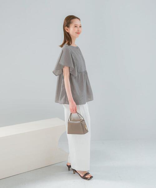 URBAN RESEARCH ROSSO WOMEN(アーバンリサーチ ロッソ)の「『WEB限定』『UR TECH Smart Linen Touch』フレアスリーブブラウス(シャツ/ブラウス・レディース・ネイビー/ブラウン系その他/ライトピンク・FREE)」の16枚目の写真