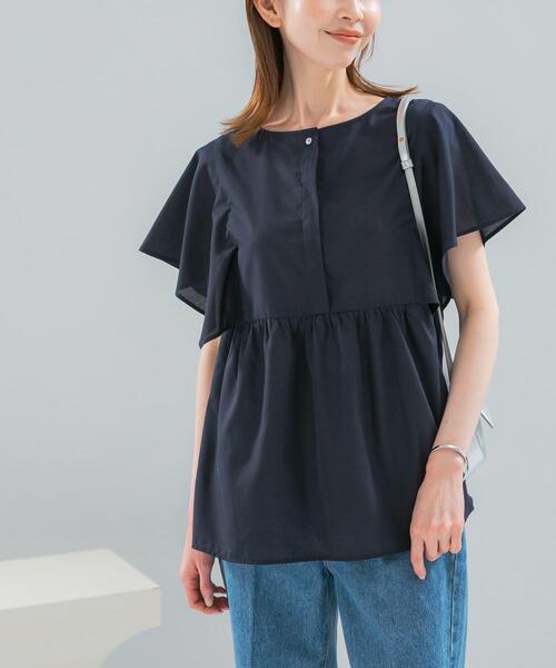 URBAN RESEARCH ROSSO WOMEN(アーバンリサーチ ロッソ)の「『WEB限定』『UR TECH Smart Linen Touch』フレアスリーブブラウス(シャツ/ブラウス・レディース・ネイビー/ブラウン系その他/ライトピンク・FREE)」の20枚目の写真