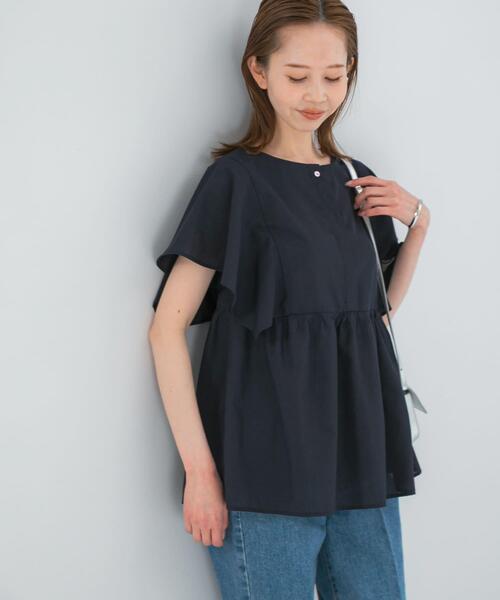 URBAN RESEARCH ROSSO WOMEN(アーバンリサーチ ロッソ)の「『WEB限定』『UR TECH Smart Linen Touch』フレアスリーブブラウス(シャツ/ブラウス・レディース・ネイビー/ブラウン系その他/ライトピンク・FREE)」の21枚目の写真