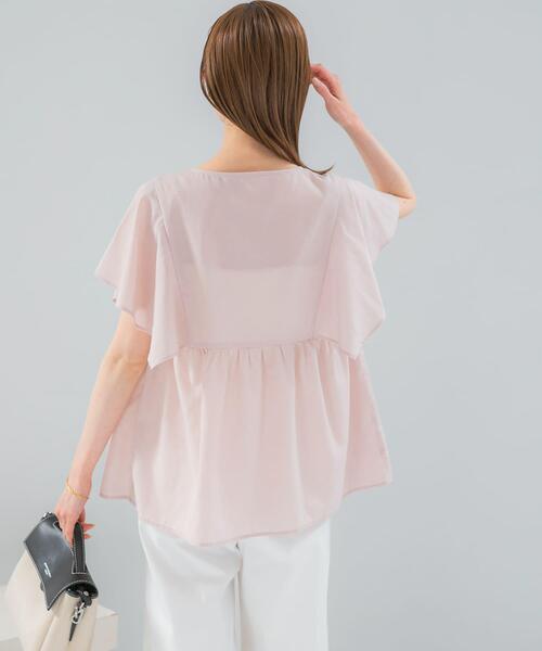 URBAN RESEARCH ROSSO WOMEN(アーバンリサーチ ロッソ)の「『WEB限定』『UR TECH Smart Linen Touch』フレアスリーブブラウス(シャツ/ブラウス・レディース・ネイビー/ブラウン系その他/ライトピンク・FREE)」の6枚目の写真