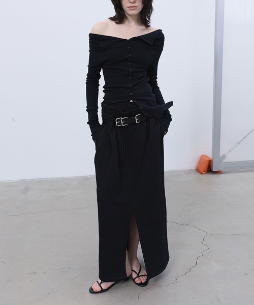 LCDC TM(エルシーディーシーティーエム)の「DOUBLE-LAYERED DETAIL SKIRT(スカート・レディース・LT.GRY/Black・ONE SIZE)」の6枚目の写真