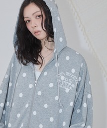 ENVYM | パッチワークロゴ ピグメント オーバーサイズ ジップパーカー(パーカー)