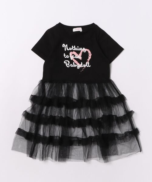 BABYDOLL（ベビードール）の「シアーティアード切替ワンピース 1540K（ワンピース・キッズ・スカイブルー系1/ブラック・90cm/110cm/120cm/130cm/140cm/100cm）」の11枚目の写真