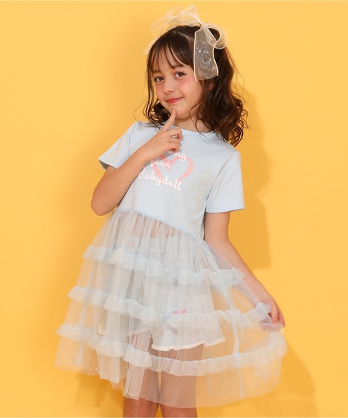 BABYDOLL（ベビードール）の「シアーティアード切替ワンピース 1540K（ワンピース・キッズ・スカイブルー系1/ブラック・90cm/110cm/120cm/130cm/140cm/100cm）」の15枚目の写真