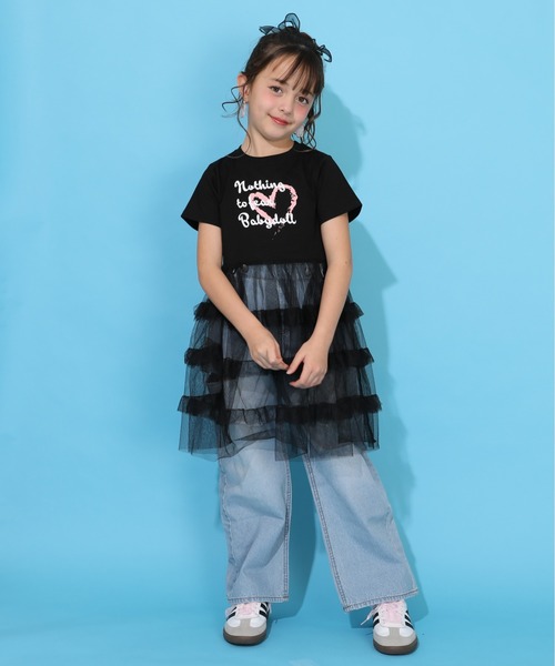 BABYDOLL（ベビードール）の「シアーティアード切替ワンピース 1540K（ワンピース・キッズ・スカイブルー系1/ブラック・90cm/110cm/120cm/130cm/140cm/100cm）」の10枚目の写真