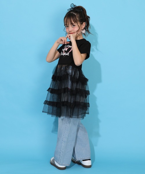 BABYDOLL（ベビードール）の「シアーティアード切替ワンピース 1540K（ワンピース・キッズ・スカイブルー系1/ブラック・90cm/110cm/120cm/130cm/140cm/100cm）」の5枚目の写真