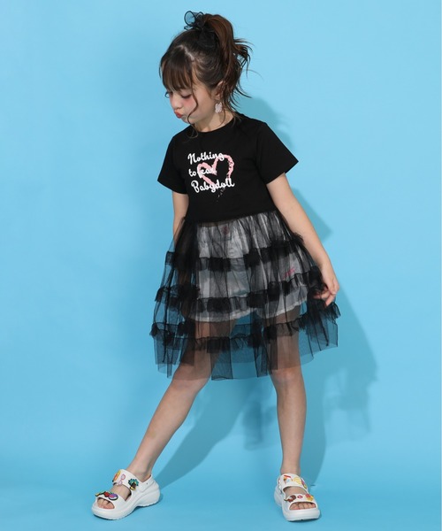 BABYDOLL（ベビードール）の「シアーティアード切替ワンピース 1540K（ワンピース・キッズ・スカイブルー系1/ブラック・90cm/110cm/120cm/130cm/140cm/100cm）」の3枚目の写真