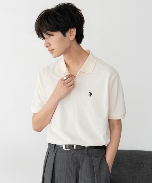 U.S. POLO ASSN.(ユーエスポロアッスン)の「∴WEGO/【26年春夏新作】別注USPOLOポロシャツ(ポロシャツ・メンズ・アイボリー/ネイビー/ブラック・SMALL/LARGE/MEDIUM)」の14枚目の写真