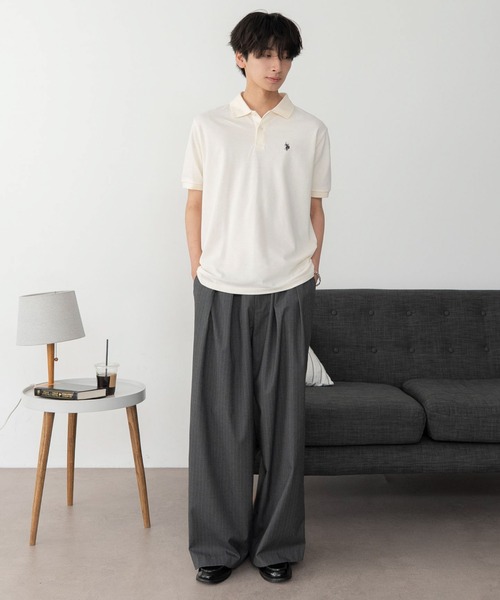 U.S. POLO ASSN.(ユーエスポロアッスン)の「∴WEGO/【26年春夏新作】別注USPOLOポロシャツ(ポロシャツ・メンズ・アイボリー/ネイビー/ブラック・SMALL/LARGE/MEDIUM)」の4枚目の写真