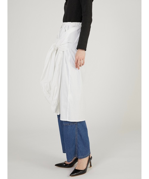 crinkle crinkle crinkle（クリンクルクリンクルクリンクル）の「【crinkle crinkle crinkle】multiway grandpa shirts skirt/マルチウェイグランパシャツスカート（スカート・レディース・ブルー/ホワイト・FREE）」の6枚目の写真