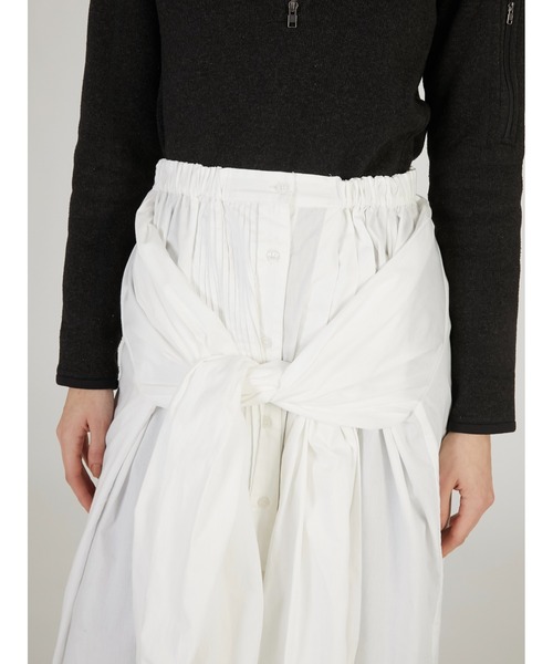 crinkle crinkle crinkle（クリンクルクリンクルクリンクル）の「【crinkle crinkle crinkle】multiway grandpa shirts skirt/マルチウェイグランパシャツスカート（スカート・レディース・ブルー/ホワイト・FREE）」の9枚目の写真