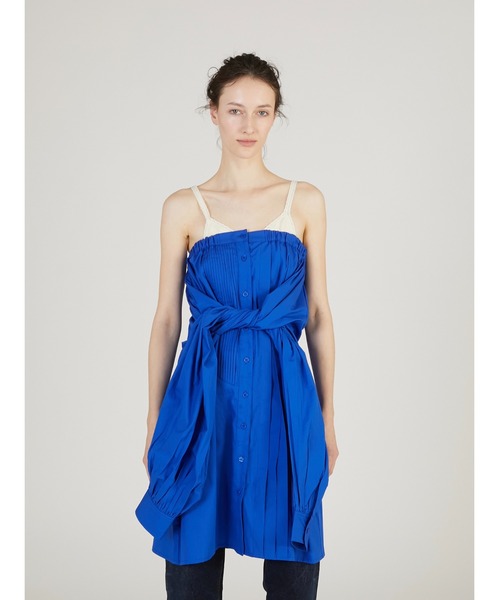 crinkle crinkle crinkle（クリンクルクリンクルクリンクル）の「【crinkle crinkle crinkle】multiway grandpa shirts skirt/マルチウェイグランパシャツスカート（スカート・レディース・ブルー/ホワイト・FREE）」の13枚目の写真