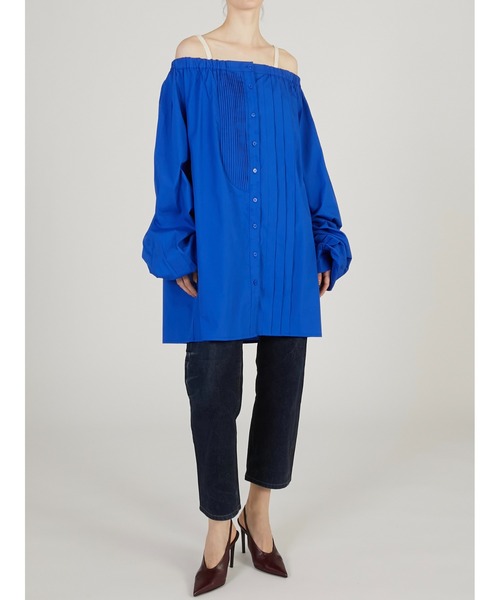 crinkle crinkle crinkle（クリンクルクリンクルクリンクル）の「【crinkle crinkle crinkle】multiway grandpa shirts skirt/マルチウェイグランパシャツスカート（スカート・レディース・ブルー/ホワイト・FREE）」の18枚目の写真