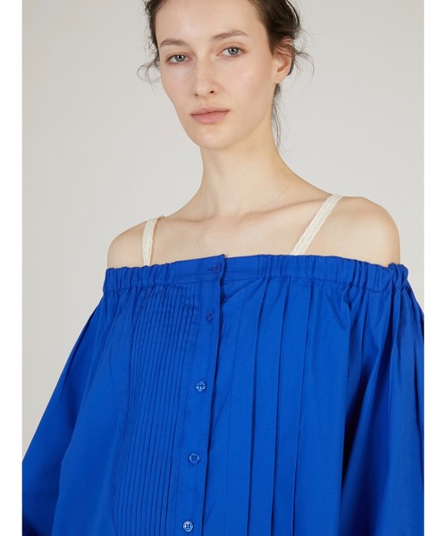 crinkle crinkle crinkle（クリンクルクリンクルクリンクル）の「【crinkle crinkle crinkle】multiway grandpa shirts skirt/マルチウェイグランパシャツスカート（スカート・レディース・ブルー/ホワイト・FREE）」の17枚目の写真