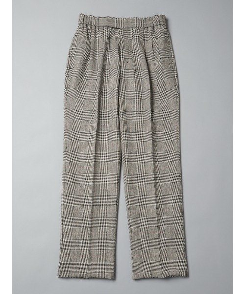 GOOVI(グービ)の「GOOVI/ツータックストレートパンツ/ハイツイストトロピカル/グレンチェックカラープレイド(スーツパンツ・メンズ・グレー・1/2/3)」の1枚目の写真