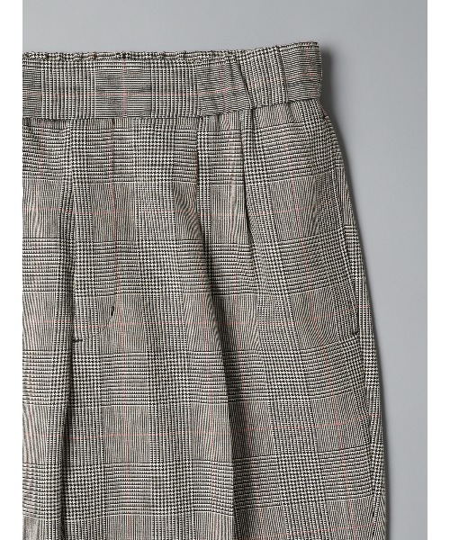 GOOVI(グービ)の「GOOVI/ツータックストレートパンツ/ハイツイストトロピカル/グレンチェックカラープレイド(スーツパンツ・メンズ・グレー・1/2/3)」の3枚目の写真