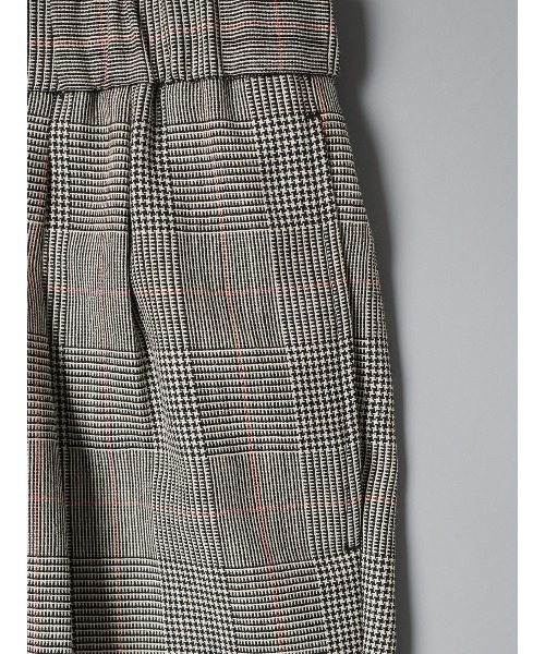 GOOVI(グービ)の「GOOVI/ツータックストレートパンツ/ハイツイストトロピカル/グレンチェックカラープレイド(スーツパンツ・メンズ・グレー・1/2/3)」の5枚目の写真