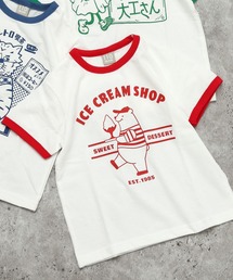DILASH（ディラッシュ）の「【ひとクセ可愛く】おもしろグラフィックリンガーTシャツ（Tシャツ/カットソー）」