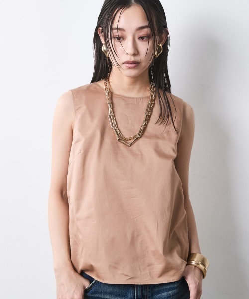 CHIC STYLE(シックスタイル)の「綿100%バックリボンブラウス<大きいサイズ有>シックスタイル(シャツ/ブラウス・レディース・ブラック/モカ・M/5L/4L/3L/LL/L)」の1枚目の写真