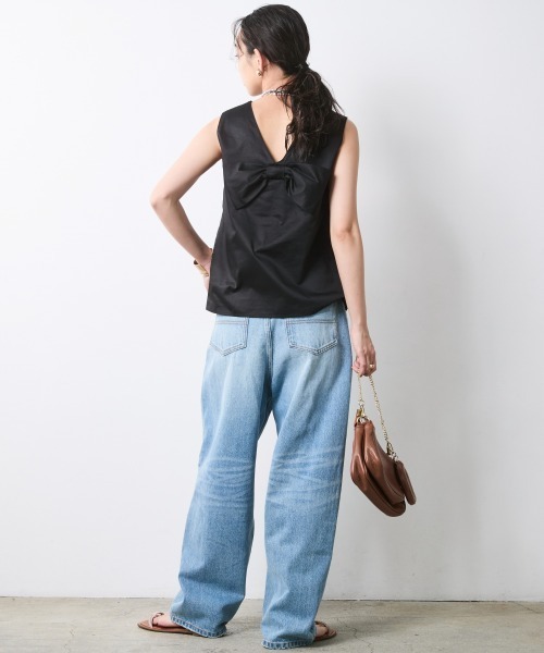CHIC STYLE(シックスタイル)の「綿100%バックリボンブラウス<大きいサイズ有>シックスタイル(シャツ/ブラウス・レディース・ブラック/モカ・M/5L/4L/3L/LL/L)」の6枚目の写真