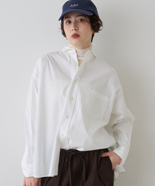 TICCA(ティッカ)の「【定番人気2026SS新作】【TICCA/ティッカ】スクエアビッグシャツ(シャツ/ブラウス・レディース・ホワイト/ストライプ/ブルー・フリー)」の2枚目の写真