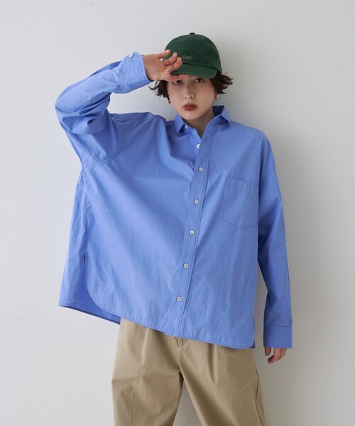 TICCA(ティッカ)の「【定番人気2026SS新作】【TICCA/ティッカ】スクエアビッグシャツ(シャツ/ブラウス・レディース・ホワイト/ストライプ/ブルー・フリー)」の10枚目の写真