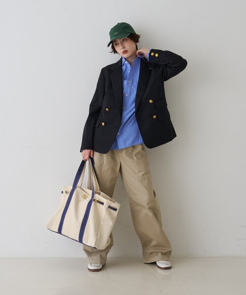 TICCA(ティッカ)の「【定番人気2026SS新作】【TICCA/ティッカ】スクエアビッグシャツ(シャツ/ブラウス・レディース・ホワイト/ストライプ/ブルー・フリー)」の21枚目の写真