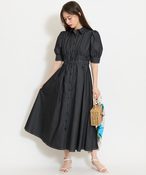 WILLSELECTION（ウィルセレクション）の「ベルト付きタックスリーブフレアワンピース（ワンピース・レディース・ブラック系その他/ネイビー/ブラック・FREE）」の20枚目の写真