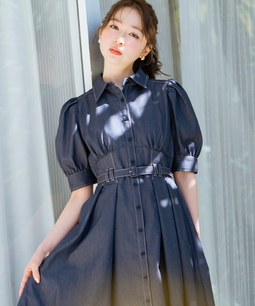 WILLSELECTION（ウィルセレクション）の「ベルト付きタックスリーブフレアワンピース（ワンピース・レディース・ブラック系その他/ネイビー/ブラック・FREE）」の9枚目の写真